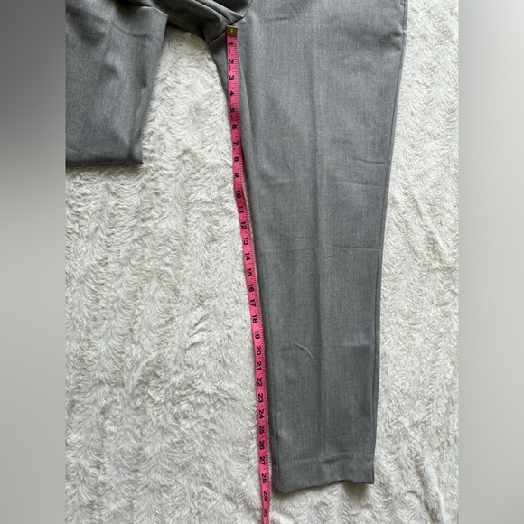 Badgley Mischka Slim Straight Leg Grey Cropped Trouser Pant sz 12 - Picture 6 of 8